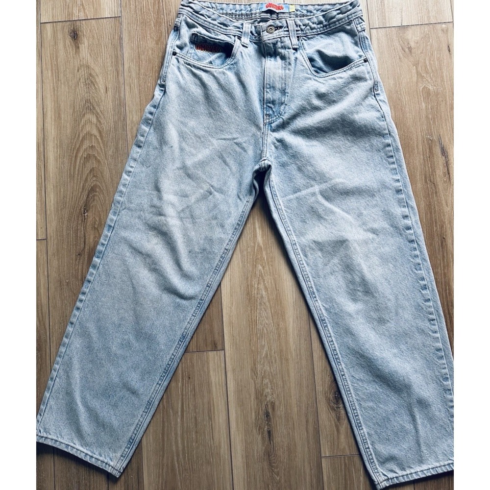 Empyre Relax Skater Pants Baggy Wide Leg Y2K Blue Jeans Denim Size 30